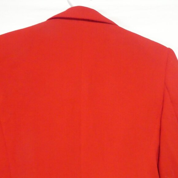 ESSENCE By THEME | small | Red Waffle Knit Textured Blazer | Faux Pockets - Picture 12 of 16